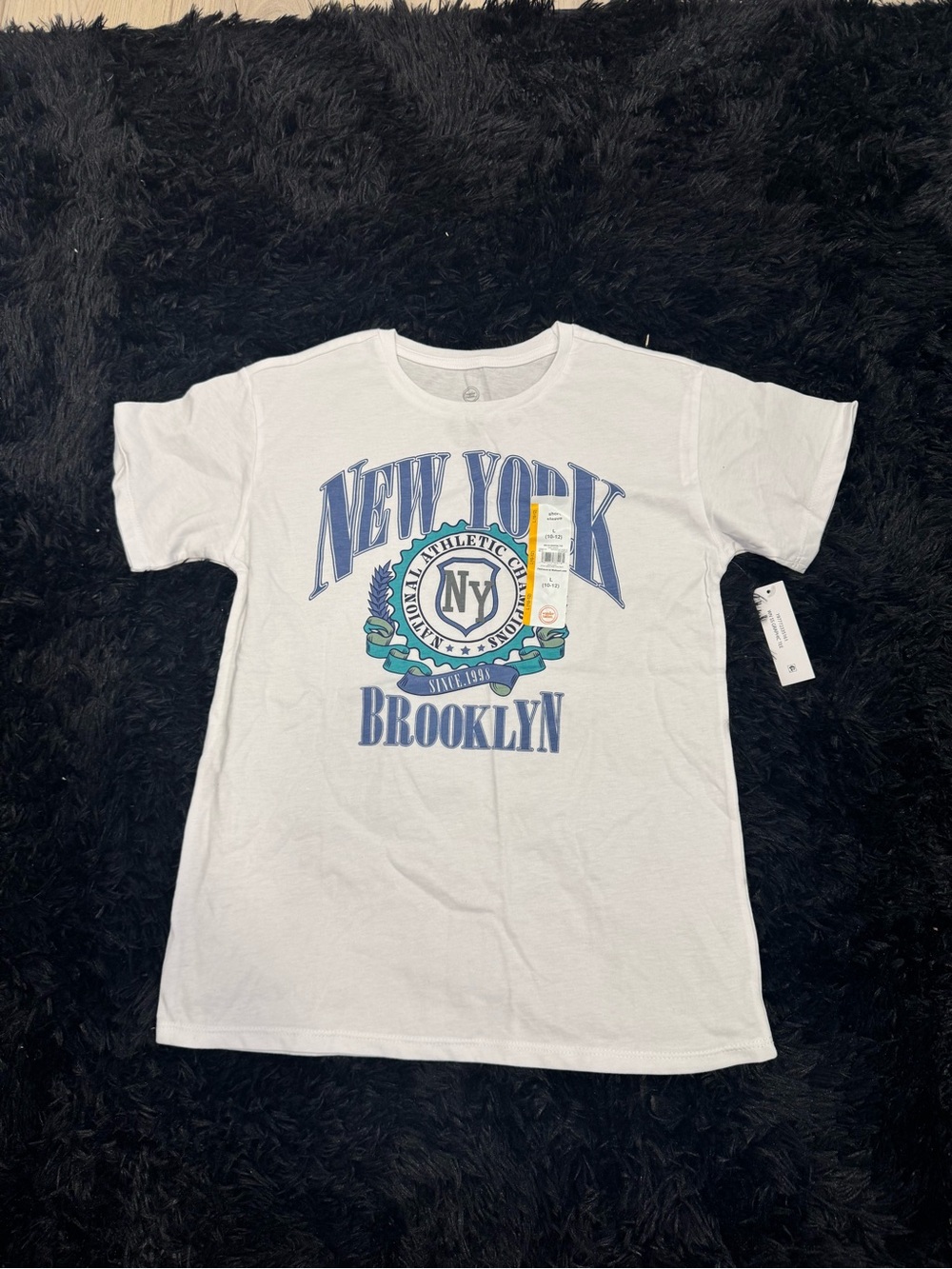 George White New York Brooklyn Graphic Tee with Blue & Teal Print
